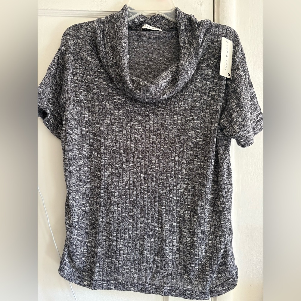 Jon & Anna Charcoal Cowl Neck Sweater
